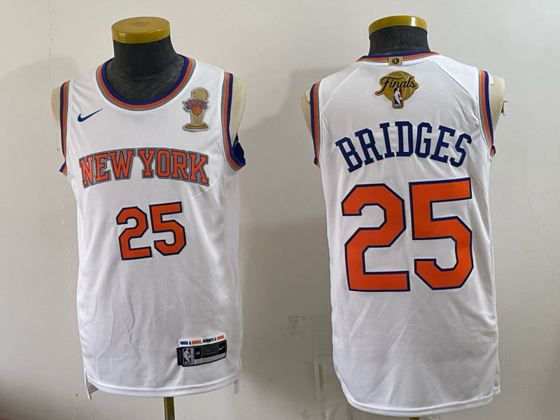 Men New York Knicks #25 Bridges white 2026 Nike NBA jersey 072203